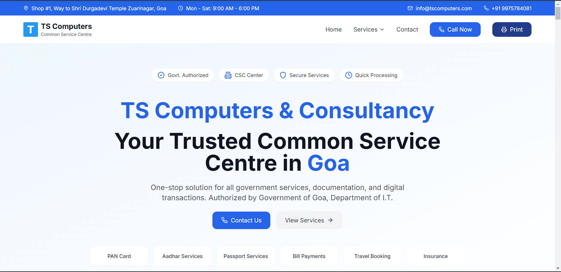 Computer Service Landing Page
