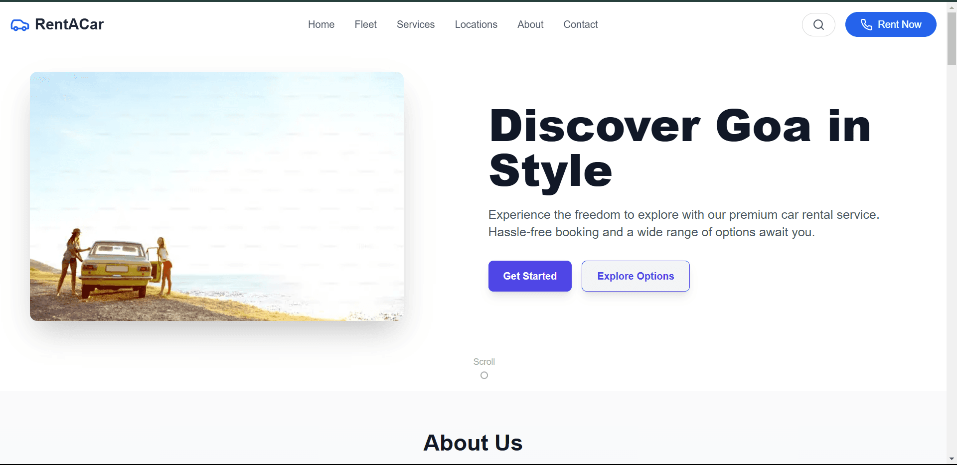 Rent a Car Landing Page